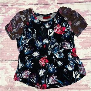 Jennifer Lopez Floral Puff Sleeve Top